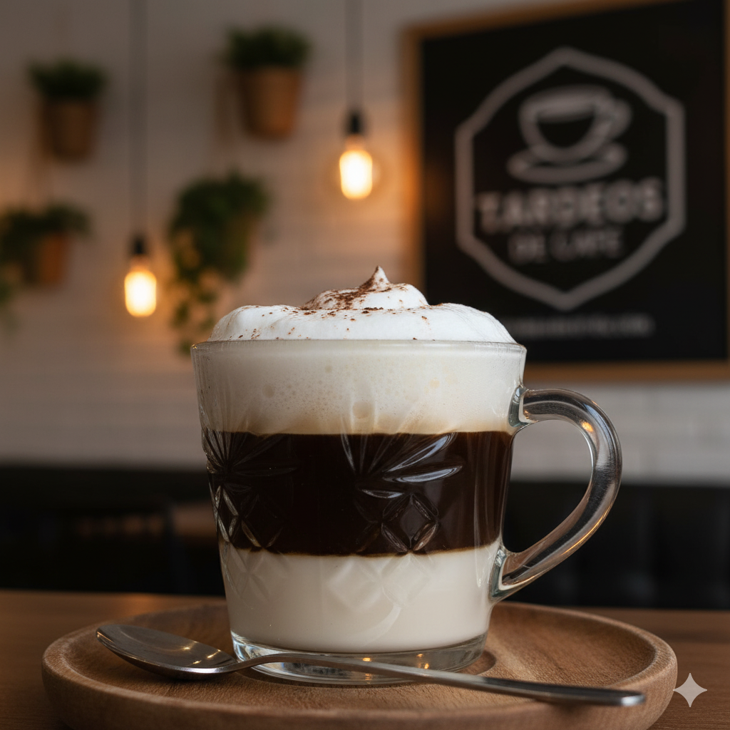 Café bombón con leche y espuma