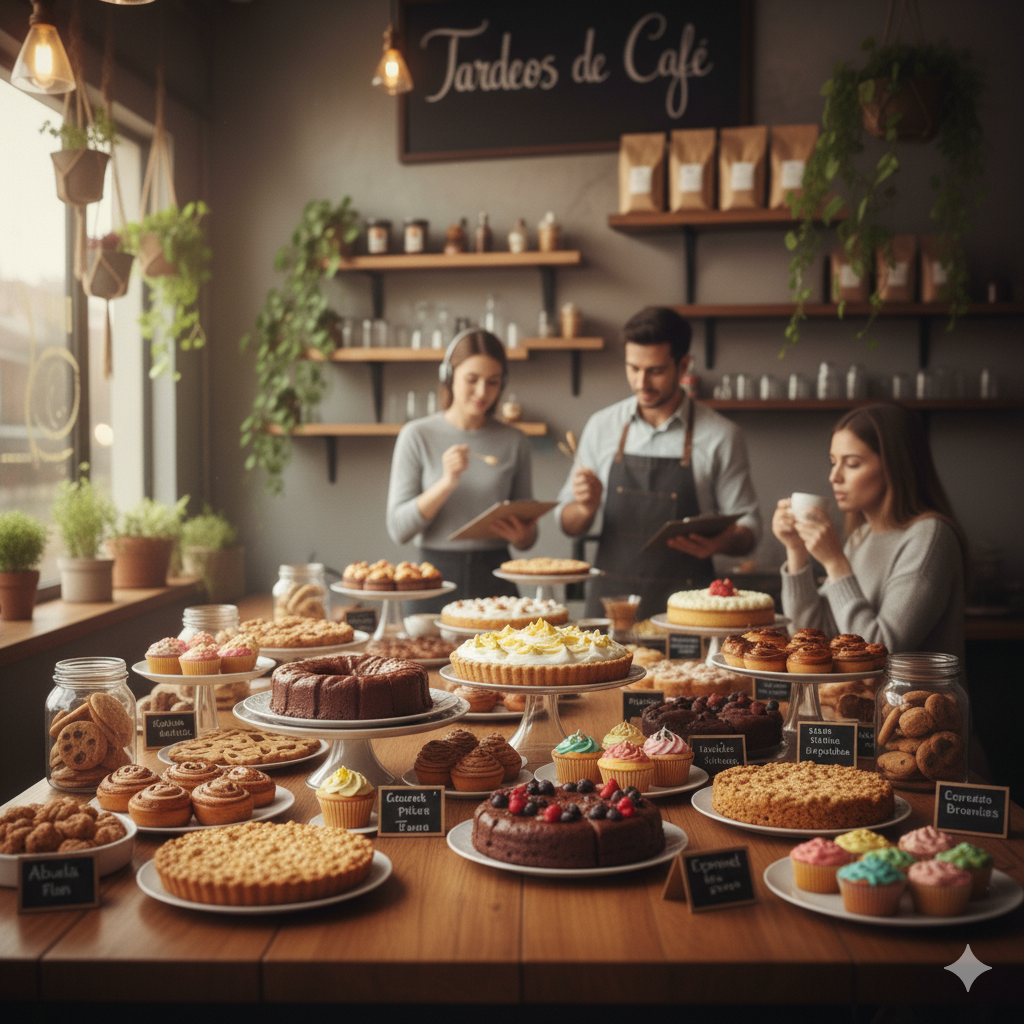 Mesa con postres caseros